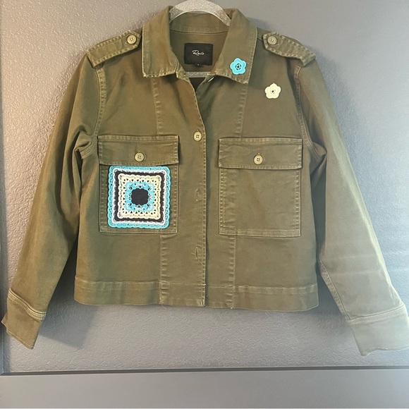 RAILS • Tuli olive green utility jacket • Small • crochet details - Picture 6 of 11